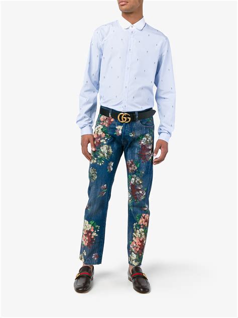 gucci floral painted jeans mens|Gucci jeans for men cheap.